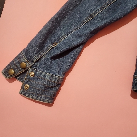 Vintage 1990s 90s Jean Jacket Snaps Jones New York - Picture 8 of 10